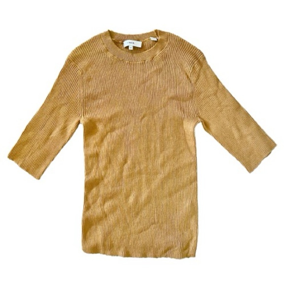Vince Ribbed Elbow Sleeve Top